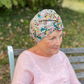 Ladies Turban Hat - Liberty of London Pink Pineapple Paisley - Silk & Lawn
