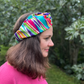 Twisted Turban hairband - Vintage Liberty of London Bright Multicolour Ikat Graphic in Varuna wool - Silk & Lawn