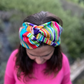 Twisted Turban hairband - Vintage Liberty of London Bright Multicolour Ikat Graphic in Varuna wool - Silk & Lawn
