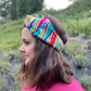 Twisted Turban hairband - Vintage Liberty of London Bright Multicolour Ikat Graphic in Varuna wool - Silk & Lawn