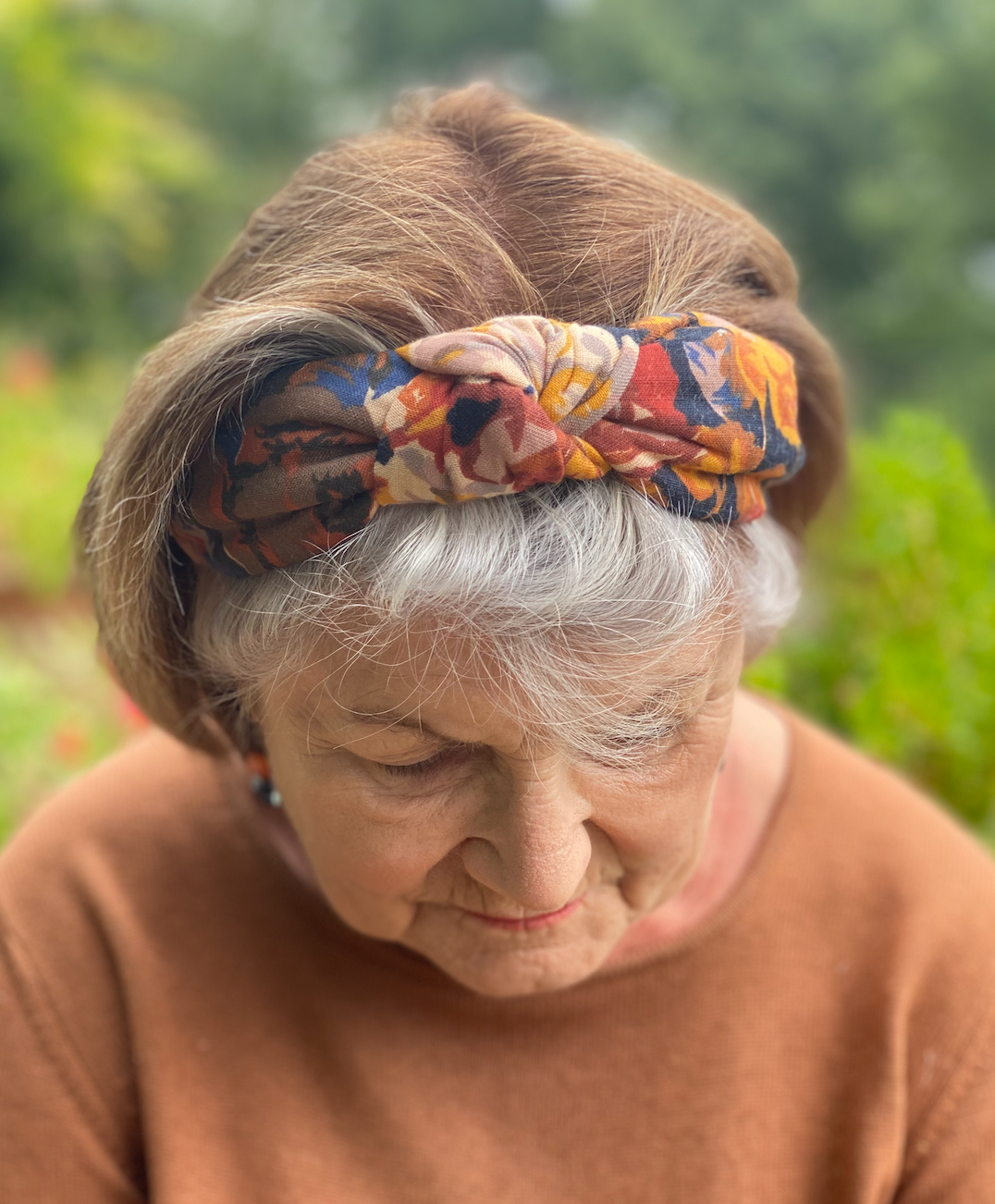 Knot Headband - Vintage Liberty of London Autumnal Rust Rose in Varuna wool