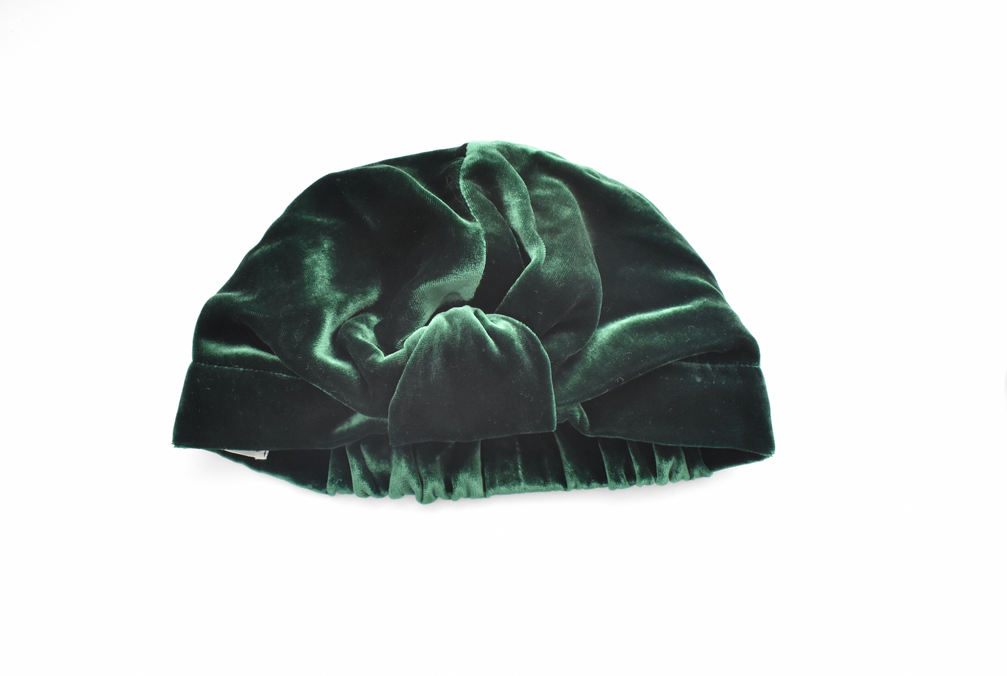 Luxury silk-velvet Turban & Head wrap - Emerald Green