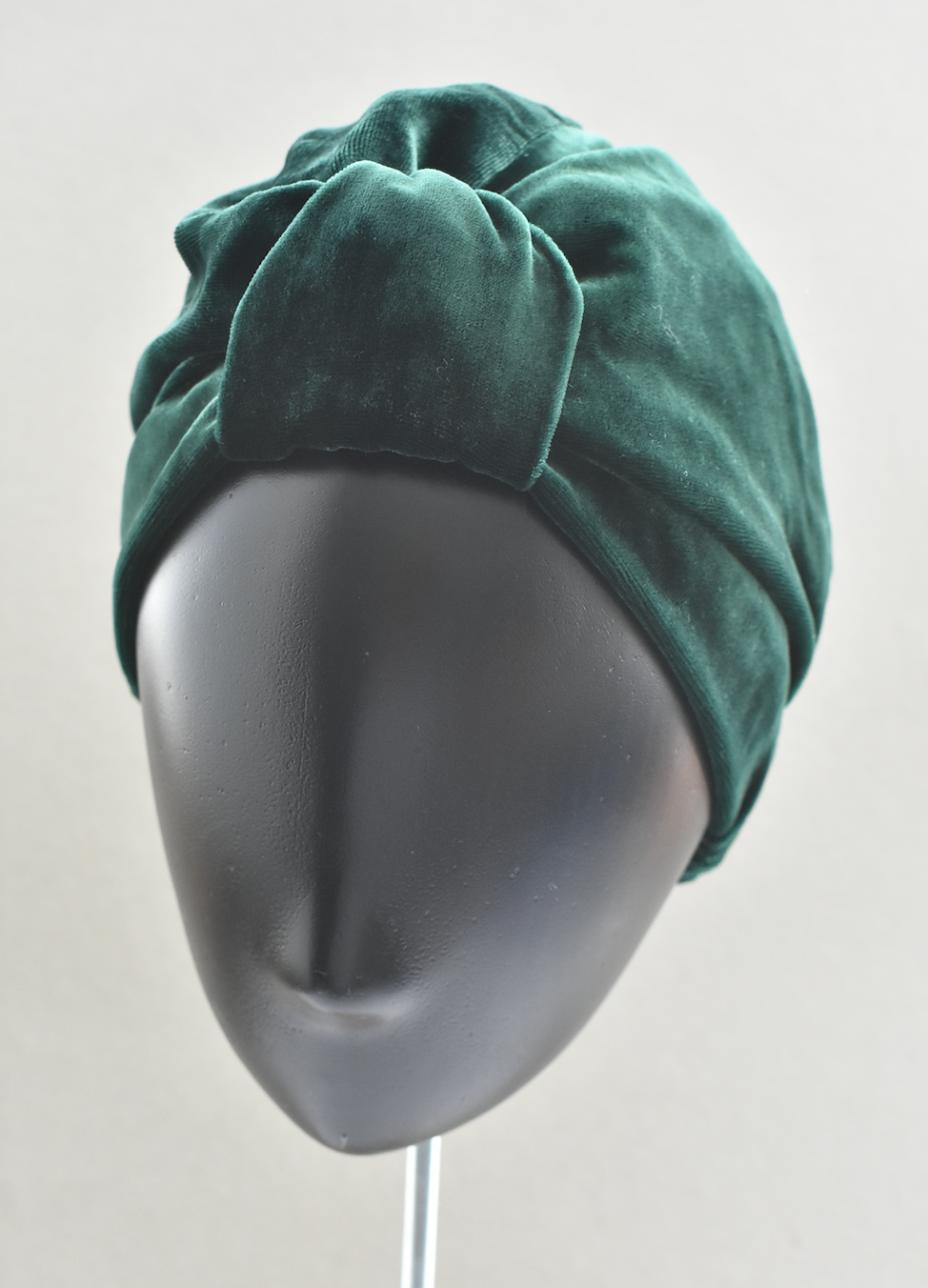 Luxury silk-velvet Turban & Head wrap - Emerald Green