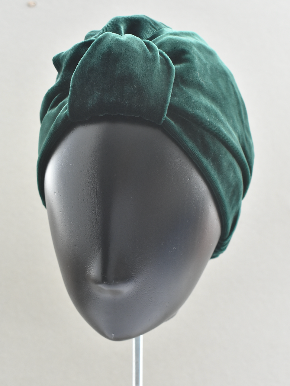 Luxury silk-velvet Turban & Head wrap - Emerald Green