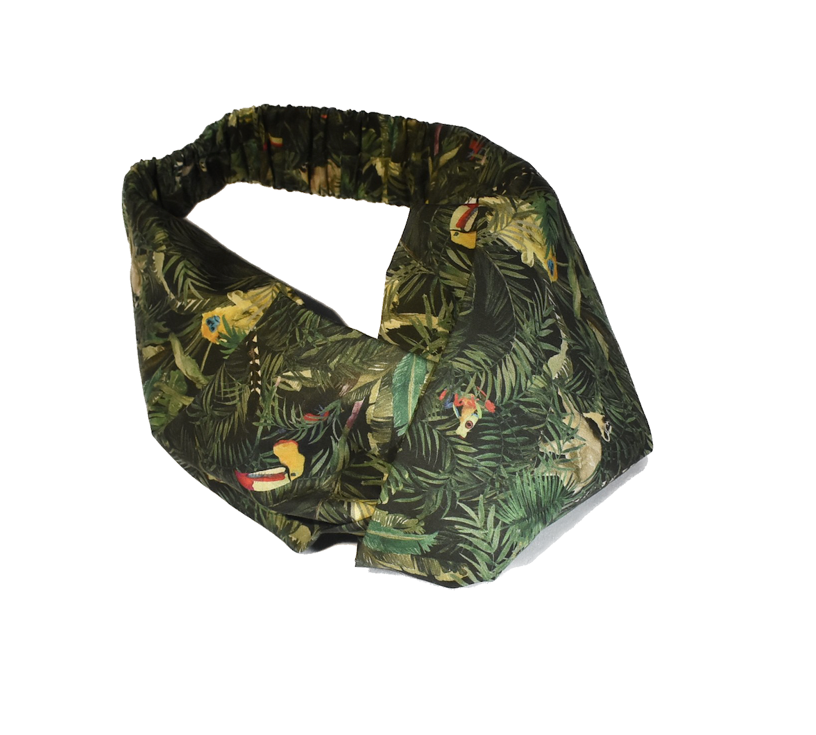 Kids Tot Knot Twisted hairband - Liberty of London Tou-Can Hide Jungle Animal print