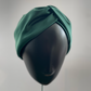 Silk Twisted Turban hairband and neck scarf in Racing Green Mulberry Silk - 100% pure silk satin - Silk & Lawn