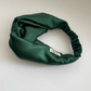 Silk Twisted Turban hairband and neck scarf in Racing Green Mulberry Silk - 100% pure silk satin - Silk & Lawn