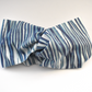 Twisted Turban Headband - Liberty of London Blue Martin Stripe print - Silk & Lawn