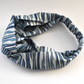Twisted Turban Headband - Liberty of London Blue Martin Stripe print - Silk & Lawn