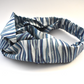 Twisted Turban Headband - Liberty of London Blue Martin Stripe print - Silk & Lawn