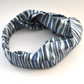 Twisted Turban Headband - Liberty of London Blue Martin Stripe print - Silk & Lawn