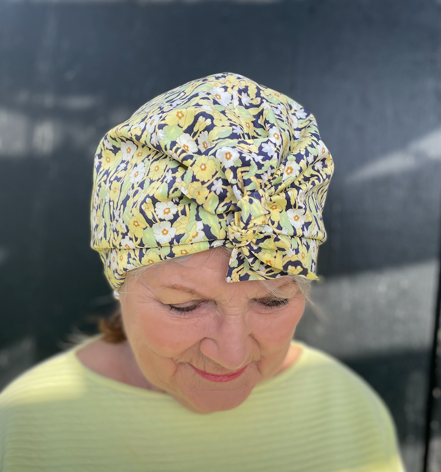 Ladies Turban Hat - Liberty of London Primrose print