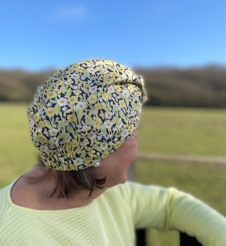 Ladies Turban Hat - Liberty of London Primrose print