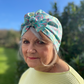 Ladies Turban Hat - Liberty of London Vintage Clara Aqua High Heels print - Silk & Lawn