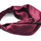 Aubergine / Deep Purple Silk Twisted Turban hairband and neck scarf in Mulberry Silk - 100% pure silk satin - Silk & Lawn