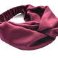 Aubergine / Deep Purple Silk Twisted Turban hairband and neck scarf in Mulberry Silk - 100% pure silk satin - Silk & Lawn