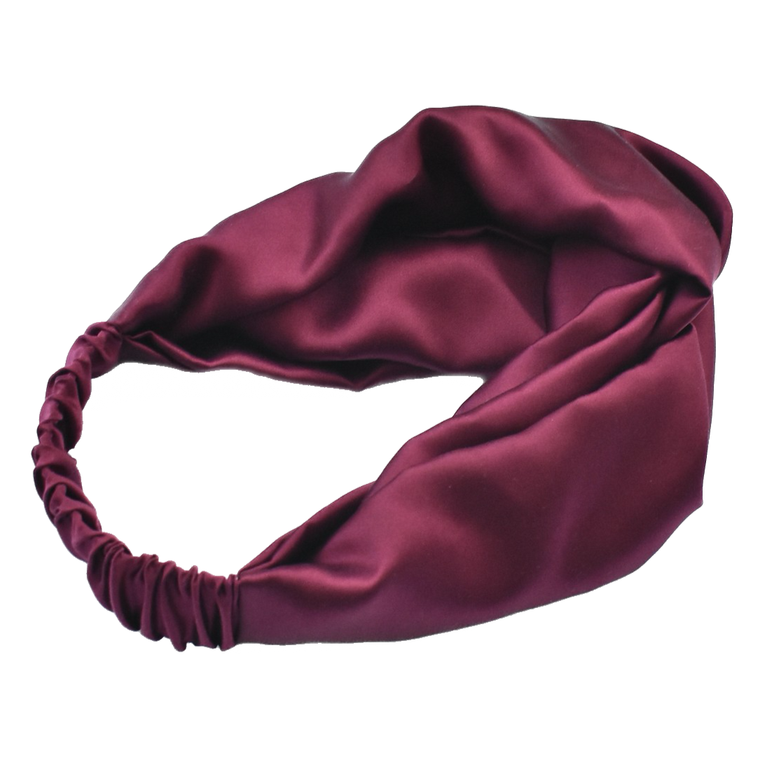 Aubergine / Deep Purple Silk Twisted Turban hairband and neck scarf in Mulberry Silk - 100% pure silk satin