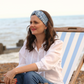 Twisted Turban Headband - Liberty of London Blue Martin Stripe print - Silk & Lawn