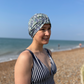 Salty Sea Knot - Swimming Cap Topper / Turban - Blue Elysian - Silk & Lawn