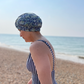 Salty Sea Knot - Swimming Cap Topper / Turban - Blue Elysian - Silk & Lawn
