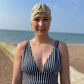 Salty Sea Knot - Swimming Cap Topper - Swim Turban in Yellow Primrose - Silk & Lawn