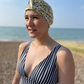 Salty Sea Knot - Swimming Cap Topper - Swim Turban in Yellow Primrose - Silk & Lawn