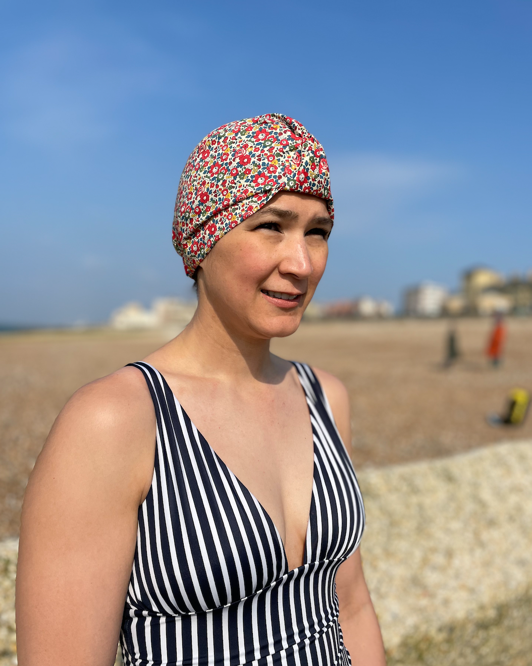 Salty Sea Knot - Swimming Cap Topper - Swim Turban - Betsy Ann Red
