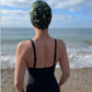 Salty Sea Knot - Swimming Cap Topper - Swim Turban - Green Tou-Can Hide Jungle print - Silk & Lawn