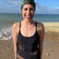 Salty Sea Knot - Swimming Cap Topper - Swim Turban - Green Tou-Can Hide Jungle print - Silk & Lawn