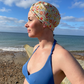 Together Co Salty Sea Knot - Swimming Cap Topper - Swim Turban in Yellow D'anjo - Silk & Lawn