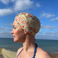Together Co Salty Sea Knot - Swimming Cap Topper - Swim Turban in Yellow D'anjo - Silk & Lawn