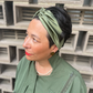 Olive Green Silk Twisted Turban hairband and neck scarf in Mulberry Silk - 100% pure silk satin - Silk & Lawn