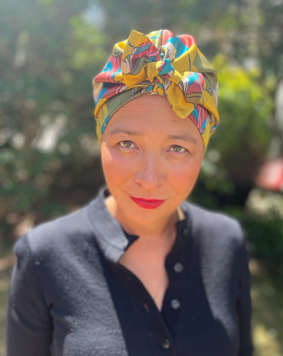 Luxury Silk Turban & Head wrap - Liberty of London Artist Eustacia printed silk satin