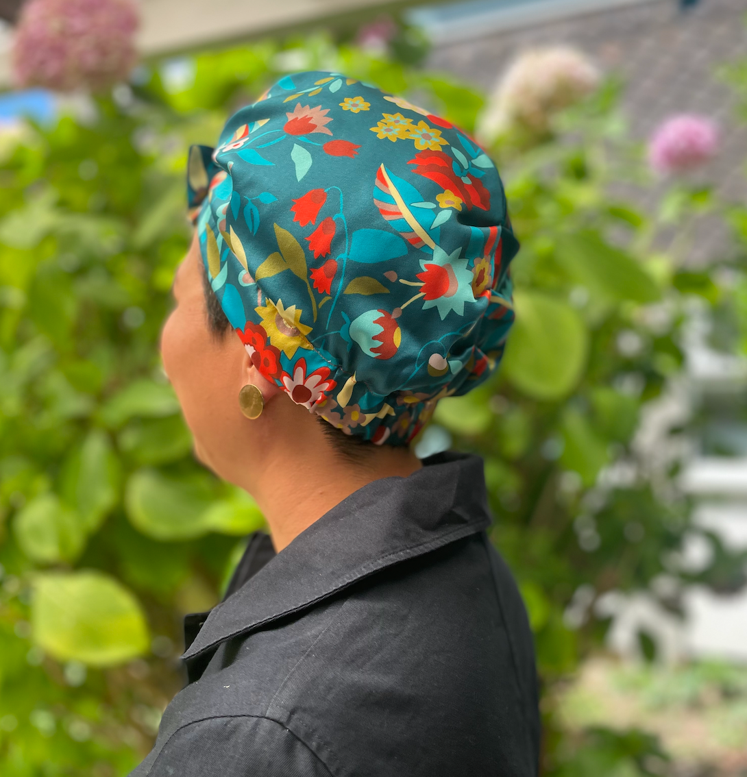 Luxury Silk Turban & Head wrap - Liberty of London Floral Ballet printed silk satin