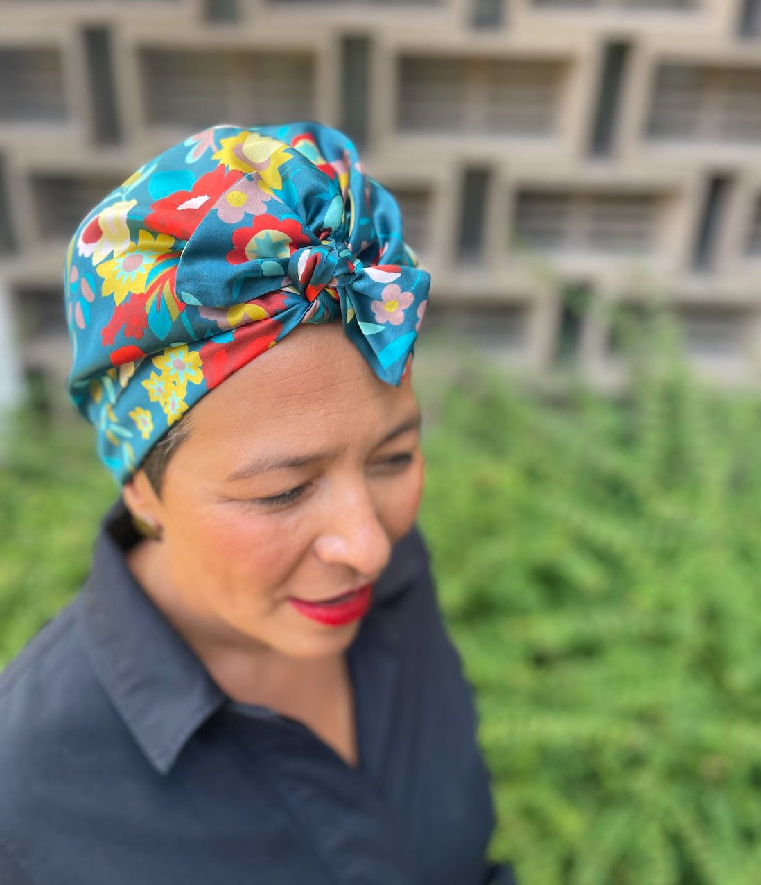 Luxury Silk Turban & Head wrap - Liberty of London Floral Ballet printed silk satin