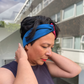 Blue & Claret Red Split Twisted Turban hairband and neck scarf in Mulberry Silk - 100% pure silk satin - Silk & Lawn