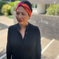 Pure Silk Burnt Orange and Fuchsia Pink Split Twisted Turban hairband and neck scarf in Mulberry Silk - 100% Pure Silk-Satin - Silk & Lawn