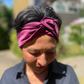 Aubergine / Deep Purple Silk Twisted Turban hairband and neck scarf in Mulberry Silk - 100% pure silk satin - Silk & Lawn