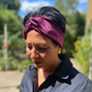 Aubergine / Deep Purple Silk Twisted Turban hairband and neck scarf in Mulberry Silk - 100% pure silk satin - Silk & Lawn