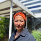 Silk Twisted Turban hairband and neck scarf in Burnt Rust Orange Mulberry Silk - 100% pure silk satin - Silk & Lawn