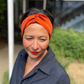 Silk Twisted Turban hairband and neck scarf in Burnt Rust Orange Mulberry Silk - 100% pure silk satin - Silk & Lawn