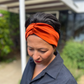 Silk Twisted Turban hairband and neck scarf in Burnt Rust Orange Mulberry Silk - 100% pure silk satin - Silk & Lawn