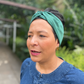 Silk Twisted Turban hairband and neck scarf in Racing Green Mulberry Silk - 100% pure silk satin - Silk & Lawn