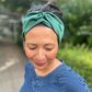Silk Twisted Turban hairband and neck scarf in Racing Green Mulberry Silk - 100% pure silk satin - Silk & Lawn