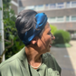 Silk Twisted Turban hairband and neck scarf in Peacock Blue Mulberry Silk - 100% pure silk satin - Silk & Lawn
