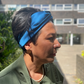 Silk Twisted Turban hairband and neck scarf in Peacock Blue Mulberry Silk - 100% pure silk satin - Silk & Lawn
