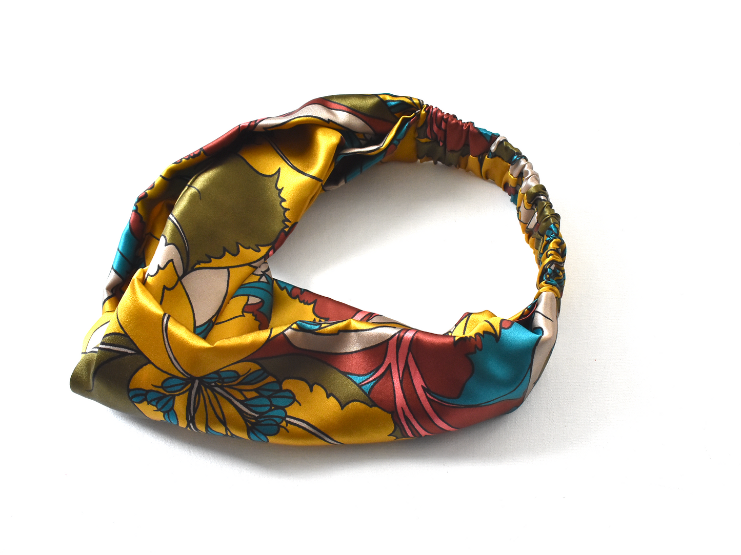 Silk Twisted Turban hairband and neck scarf in Liberty of London Eustacia Silk Satin - 100% silk