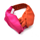 Pure Silk Burnt Orange and Fuchsia Pink Split Twisted Turban hairband and neck scarf in Mulberry Silk - 100% Pure Silk-Satin - Silk & Lawn