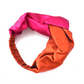 Pure Silk Burnt Orange and Fuchsia Pink Split Twisted Turban hairband and neck scarf in Mulberry Silk - 100% Pure Silk-Satin - Silk & Lawn