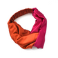 Pure Silk Burnt Orange and Fuchsia Pink Split Twisted Turban hairband and neck scarf in Mulberry Silk - 100% Pure Silk-Satin - Silk & Lawn